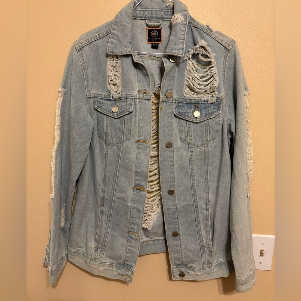 Boom Boom Jeans Blue Jean Jacket Distressed
